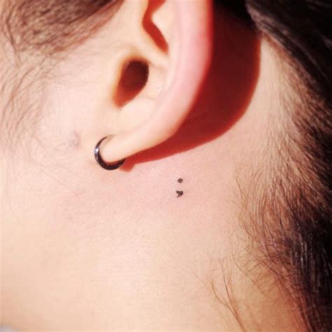 behind the ear semicolon tattoo|Semicolon Tattoo: Symbolism, Meanings and Inspirations.